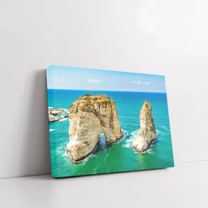 Raouche Rocks Beirut Blue Mediterranean Sea