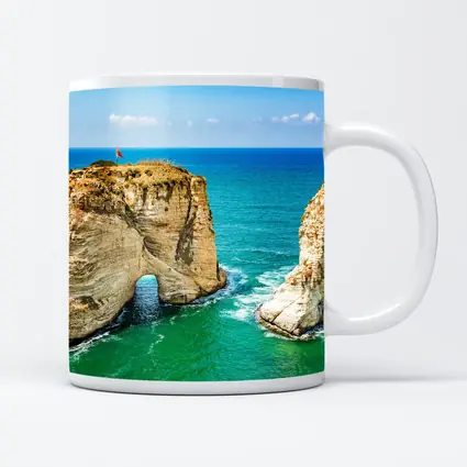 Raouche Rocks Beirut Blue Mediterranean Sea