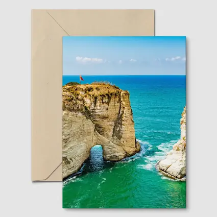 Raouche Rocks Beirut Blue Mediterranean Sea