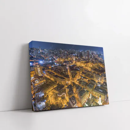 Beirut Lebanon City Aerial Night View