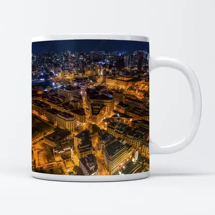 Beirut Lebanon City Aerial Night View