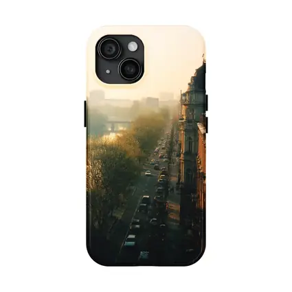 Berlin Boulevard Misty Morning Golden Light