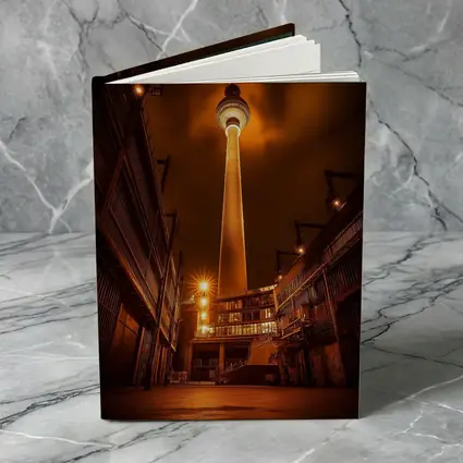 Berlin TV Tower Glowing Night Urban Scene