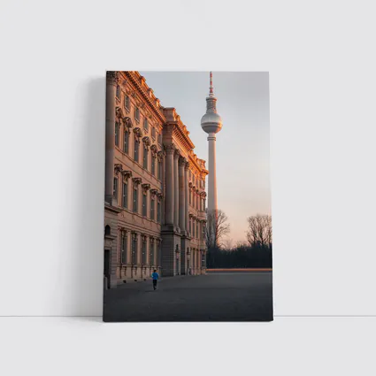 Berlin TV Tower Palace Sunset Warm Light