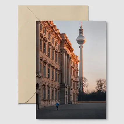 Berlin TV Tower Palace Sunset Warm Light
