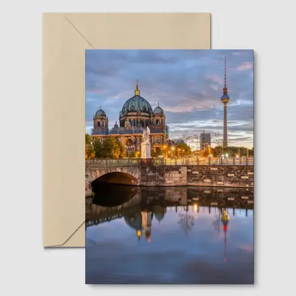 Berlin Cathedral and TV Tower at Dusk