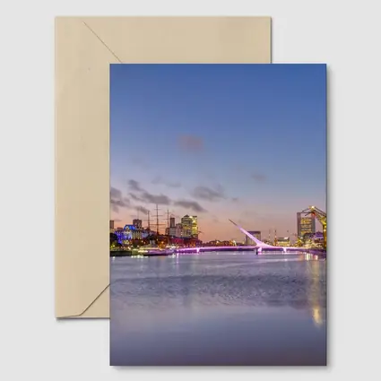 Puerto Madero Bridge Buenos Aires Sunset Skyline
