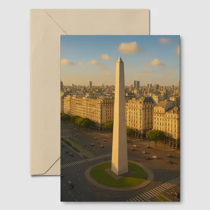Buenos Aires Obelisk Aerial City View