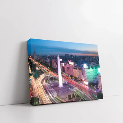 Buenos Aires Obelisk City Night Aerial View