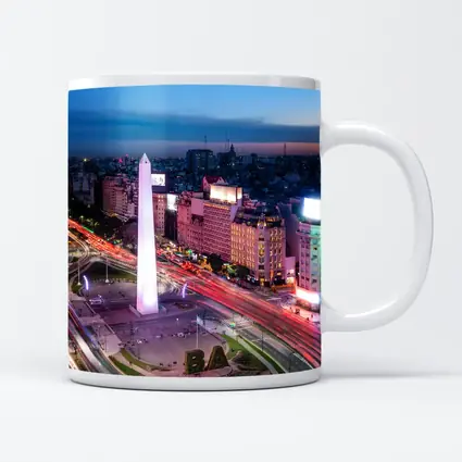 Buenos Aires Obelisk City Night Aerial View