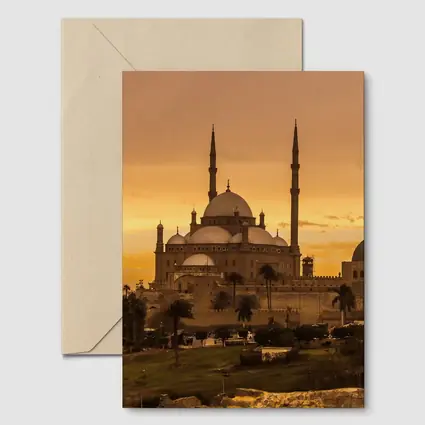 Muhammad Ali Mosque Cairo Golden Sunset Sky