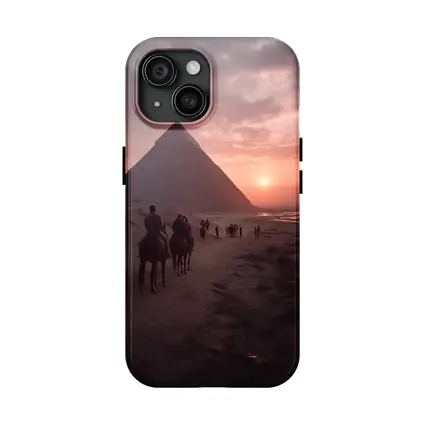 Pyramids of Giza Horseback Riders Sunset