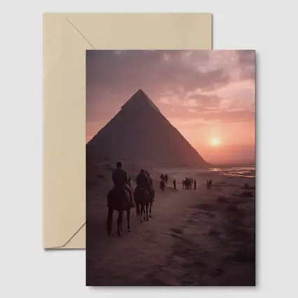 Pyramids of Giza Horseback Riders Sunset