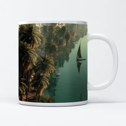 Nile River Cairo Egypt Sailboats Palm Trees