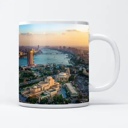 Cairo Egypt Aerial View Nile River