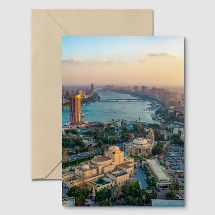 Cairo Egypt Aerial View Nile River