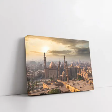Cairo Mosque Skyline Golden Sunset View