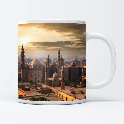Cairo Mosque Skyline Golden Sunset View