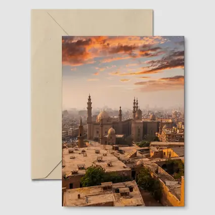 Cairo Egypt Skyline Sunset Mosque View