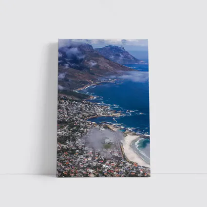 Cape Town Coastline Aerial View Mountains Ocean