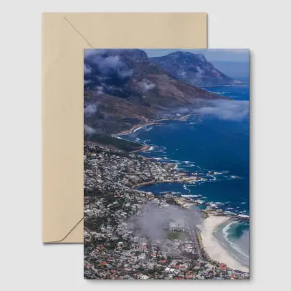 Cape Town Coastline Aerial View Mountains Ocean