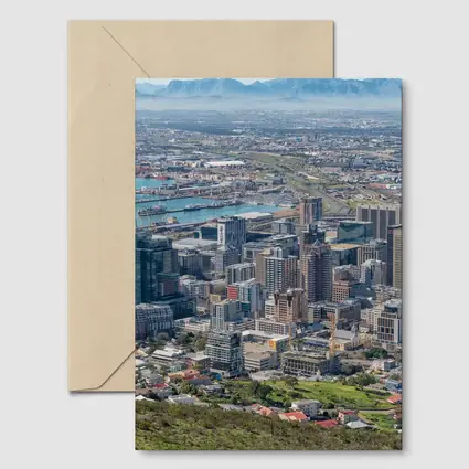 Cape Town City Skyline Aerial Harbor View