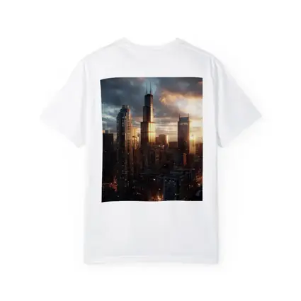 Chicago Willis Tower Skyline Golden Sunset