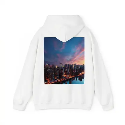 City Skyline at Dusk Over River