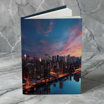 City Skyline at Dusk Over River