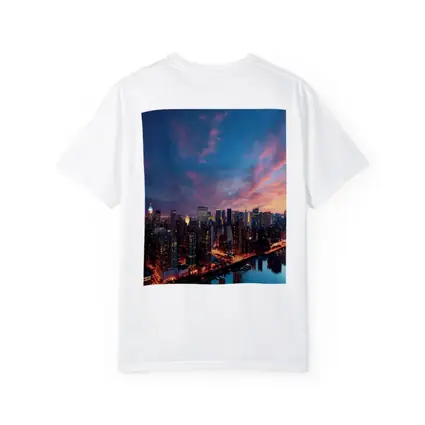 City Skyline at Dusk Over River