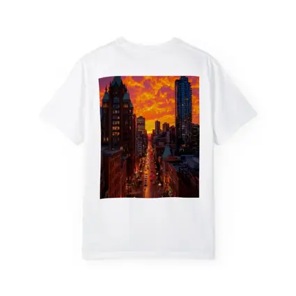 Vancouver City Street Fiery Sunset Sky