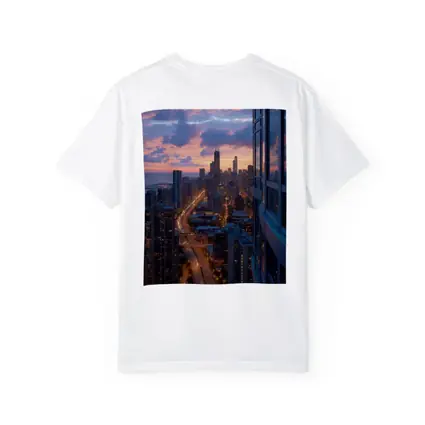 Chicago Skyline Sunset Aerial City View