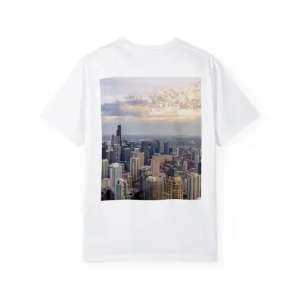 Chicago Skyline Aerial View Golden Sunset