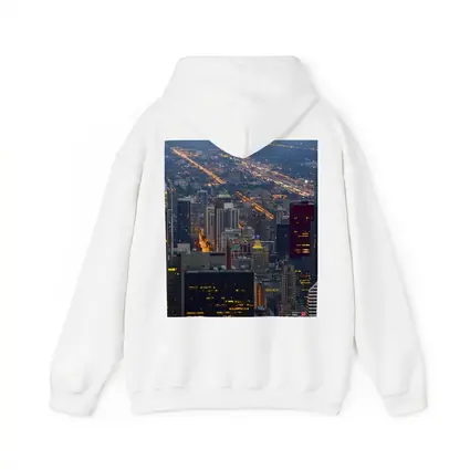 Chicago Skyline Aerial City Night View