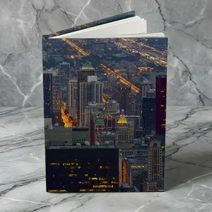 Chicago Skyline Aerial City Night View