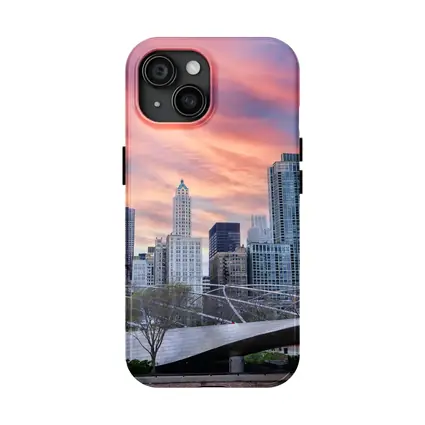 Chicago Skyline Millennium Park Sunset Sky