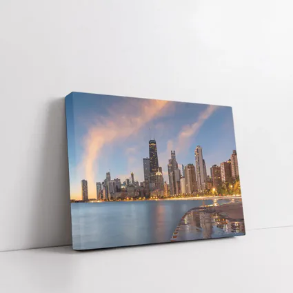 Chicago Skyline at Dusk Lake Shore
