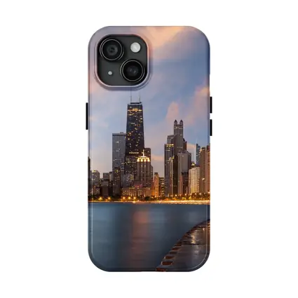 Chicago Skyline at Dusk Lake Shore
