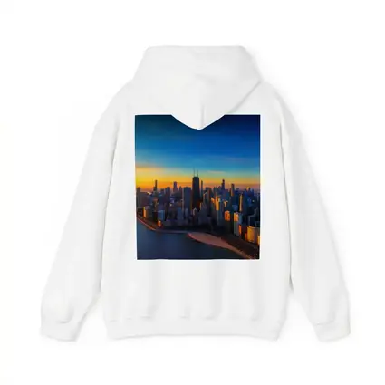Chicago Skyline Aerial View Golden Sunset