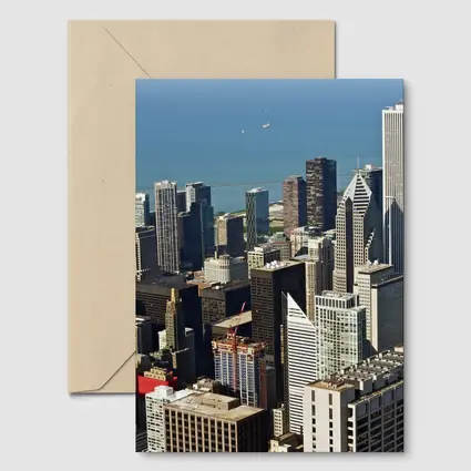 Chicago Skyline Aerial View Lake Michigan