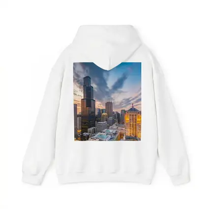 Chicago Skyline Willis Tower Sunset View