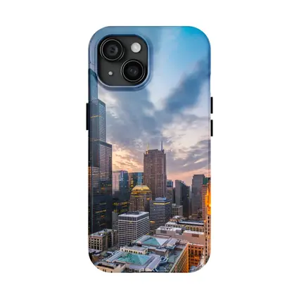 Chicago Skyline Willis Tower Sunset View