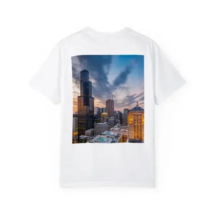 Chicago Skyline Willis Tower Sunset View