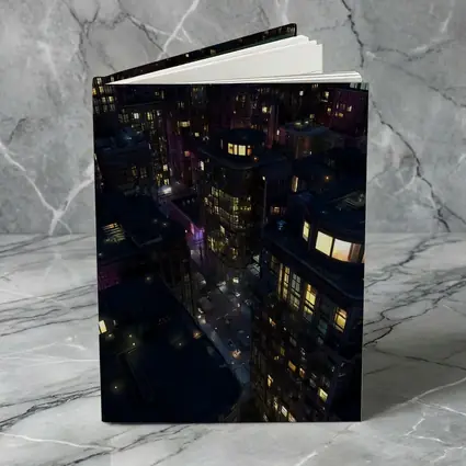Dark City Night Aerial Urban Cityscape Art