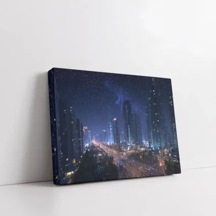 City Night Skyline Starry Sky View