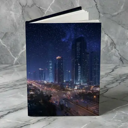 City Night Skyline Starry Sky View