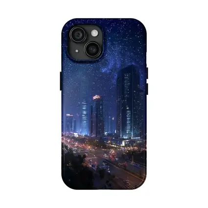 City Night Skyline Starry Sky View