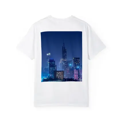 City Skyline Blue Night Lights Cityscape