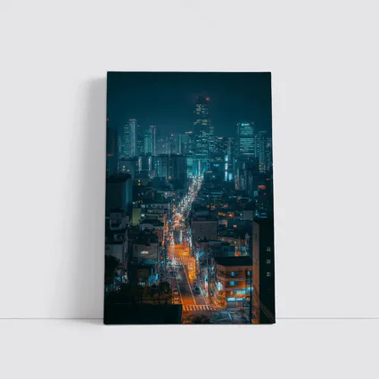 Seoul City Street Lights Night Cityscape