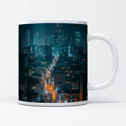 Seoul City Street Lights Night Cityscape